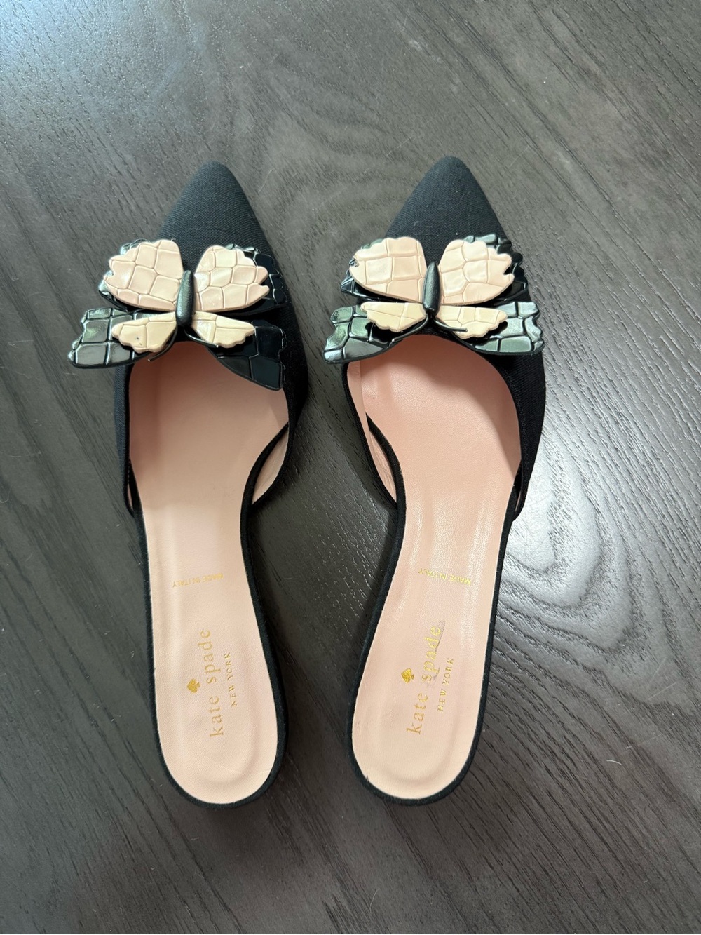 Kate Spade‎ New York Women's Blossom Black Canvas Mule Size 10 M - Picture 3 of 8